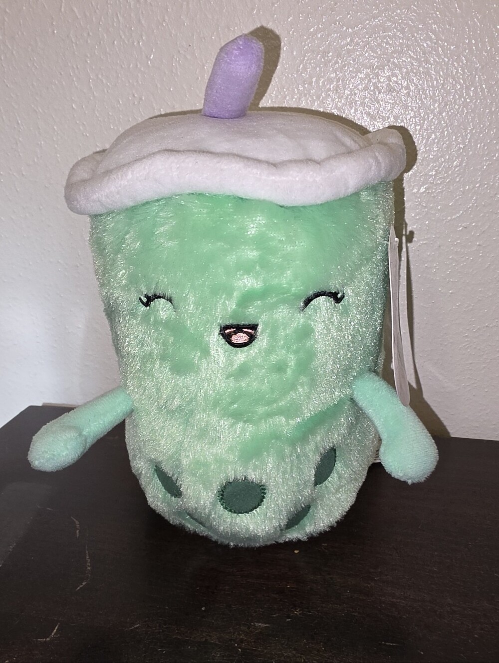 Mint Green Plush Bubble Tea Plushie with White Lid, NWT